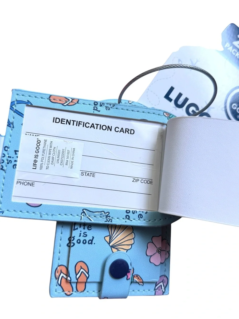 Bundle Life is Good Passport Wallet Cover Case & Luggage Tags - Coastal Beach
